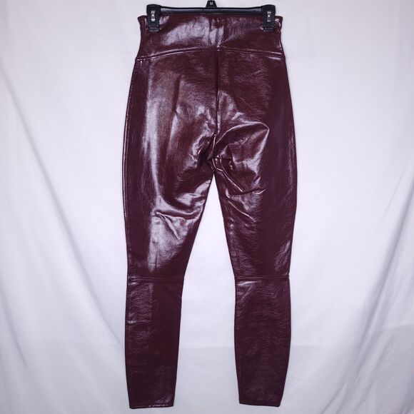 Spanx Faux Leather Leggings Medium Ruby Patent Shiny 20301R - Picture 2 of 16